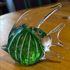 Murano style art glass angel fish figurine paperweight